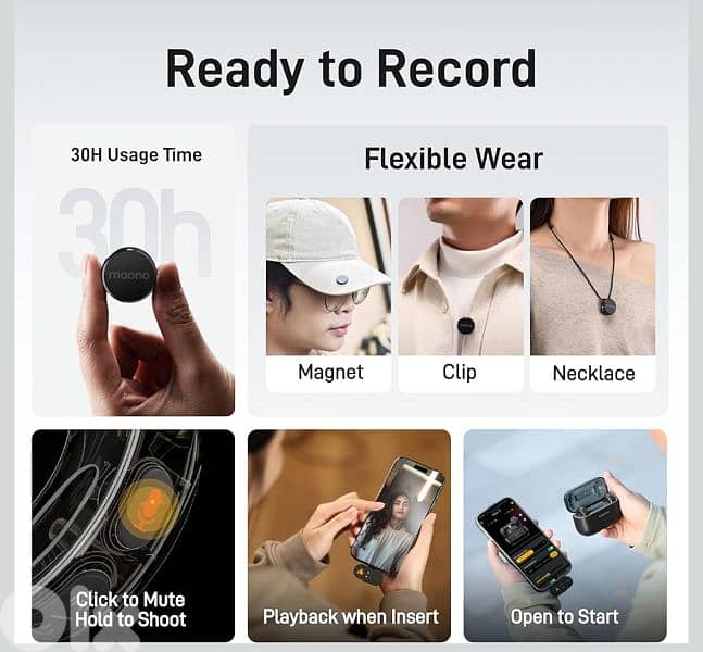 Maono Wave T5 Wireless Lavalier Microphone 6