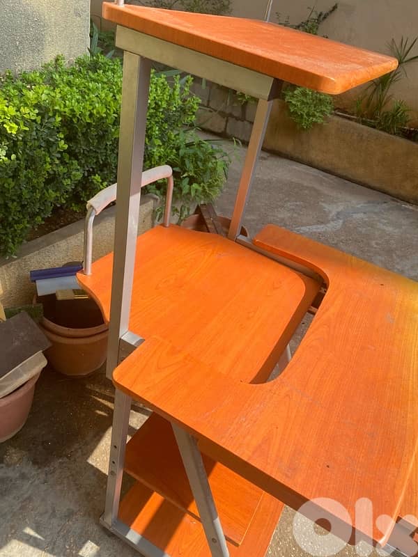 computer desk pure wood with rolling legs 1