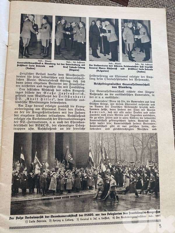 مجلة الماني نازي تحتوي مجموعة كبيرة من صور هتلر وقيادات نازية ١٩٣٧ 2