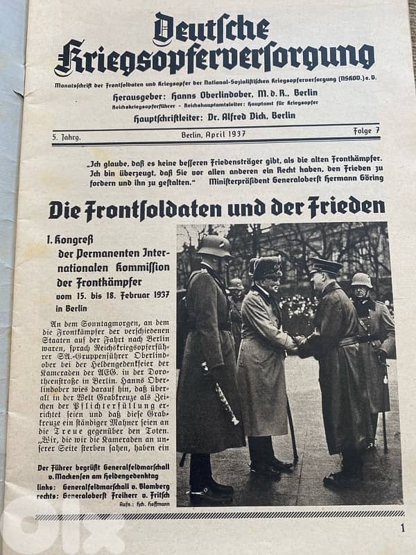 مجلة الماني نازي تحتوي مجموعة كبيرة من صور هتلر وقيادات نازية ١٩٣٧ 5