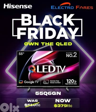 Hisense 55” QLED 4K UHD Google TV