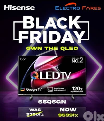 Hisense 65” QLED 4K Smart Google TV