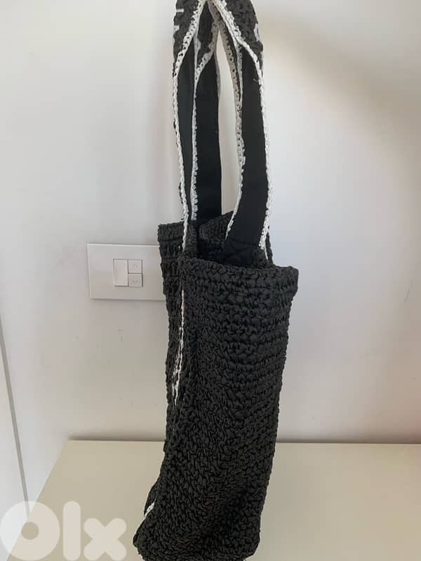 karl lagerfeld straw tote bag authentic 1