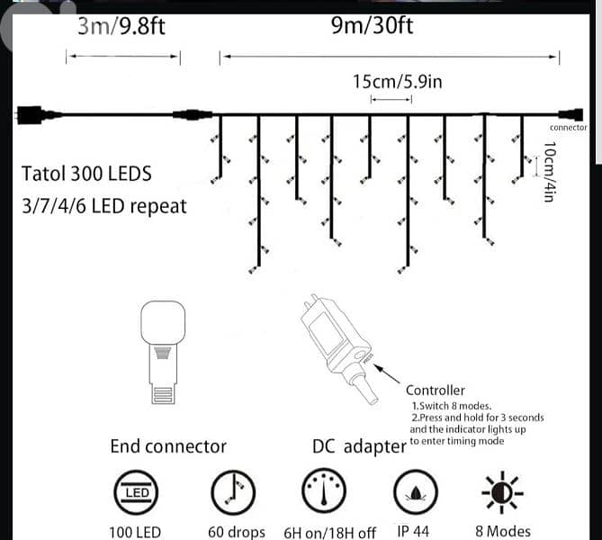 Yassen 300 LED icicle lights, icicle fairy lights/4$ delivery 8