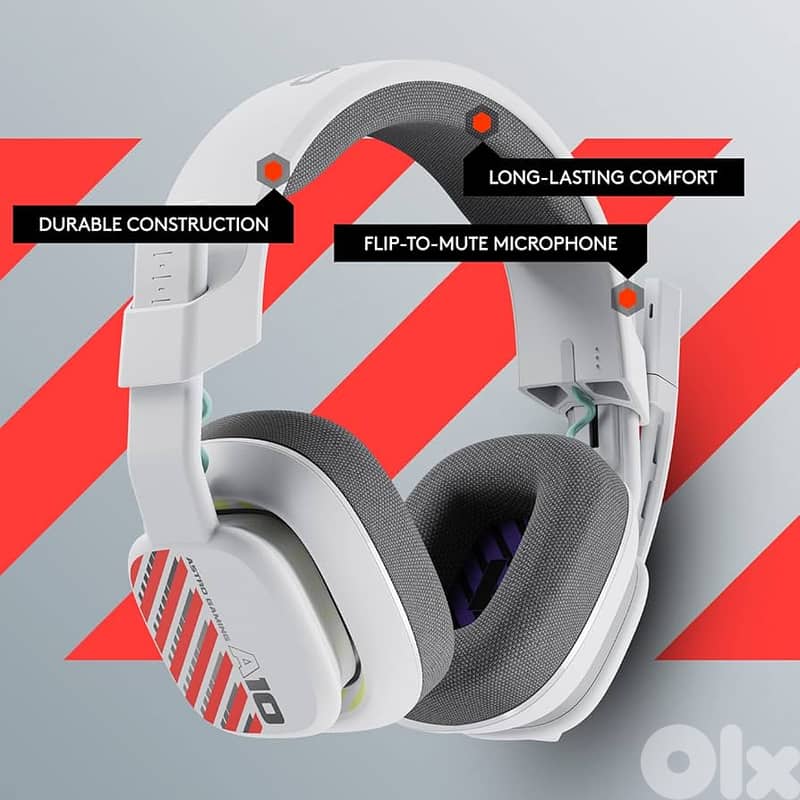 Logitech Astro A10 Gen 2 Wired Gaming Headset – White 4