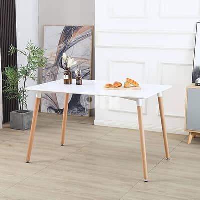 Toto 4-Seater Dining Table with Solid Wood Legs
