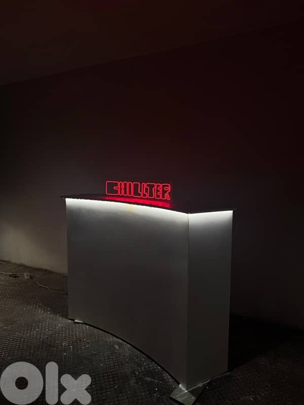 Modern Curved Display Stand with LED Lights – $220 4