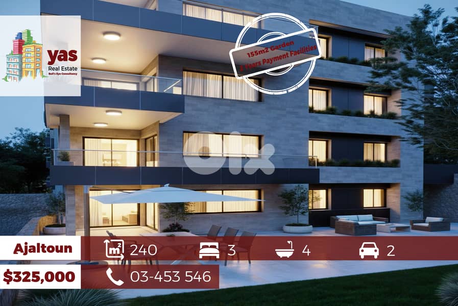 Ajaltoun 240m2 | 155m2 Garden|Under Construction |PAYMENT FACILITIES | 0