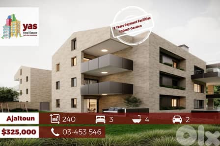 Ajaltoun 240m2 | 100m2 Garden| Under Construction| PAYMENT FACILITIES