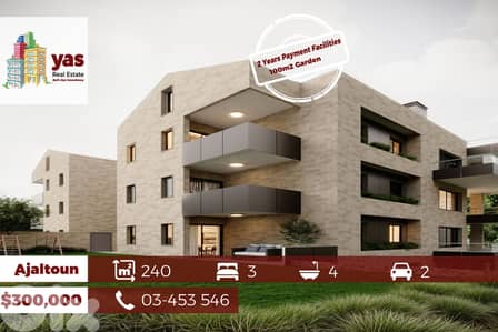 Ajaltoun 240m2 | 100m2 Garden| Under Construction| PAYMENT FACILITIES