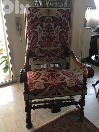 كنب فوتوي برجير عدد٢ خشب جوز فرنسي قماش اوبيسون حياكة يد ناعمة جدا