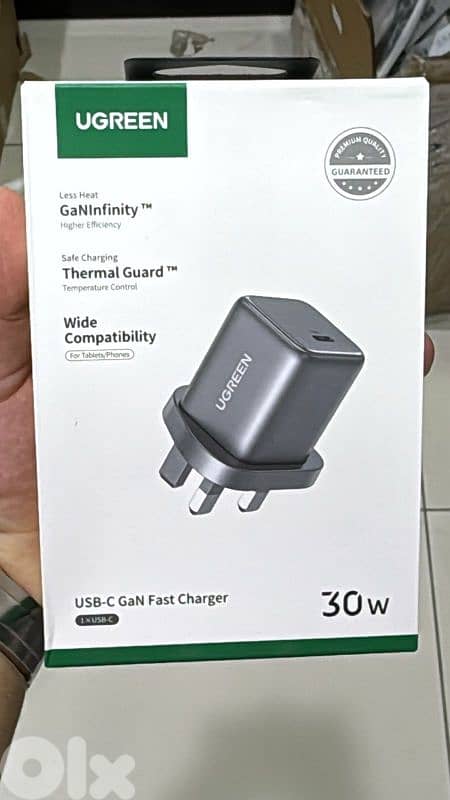 Ugreen 30w usb-c Gan Fast charger 3 pin black X513 0