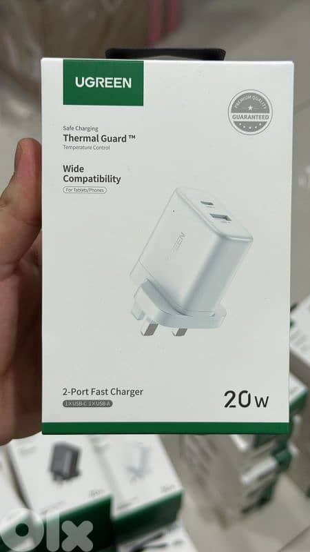 Ugreen 20w 2-port Fast charger 3pin white x227 0