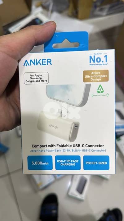 Anker Nano Power Bank 5,000mah (22.5w , built in usb-c connector)