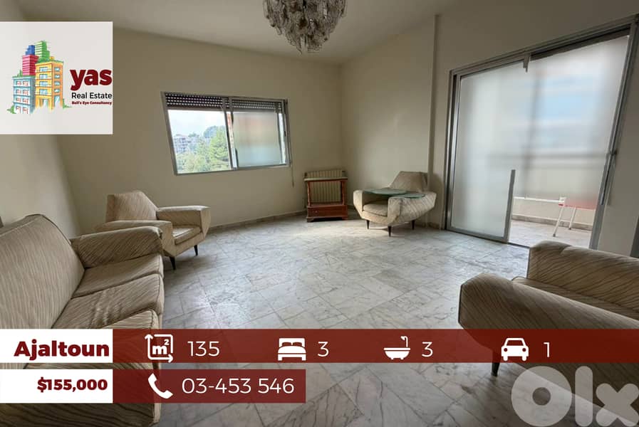 Ajaltoun 135m2 | Well Maintained | Quiet Street | Catch | DA 0
