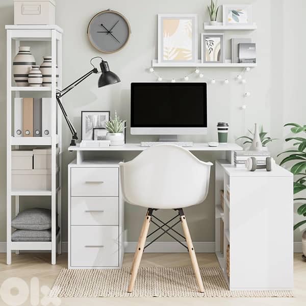 Computer Corner Desk with Drawers 2