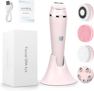 Arabest Facial Cleansing Brush, 4 in 1 Electric Powered Facial Cleansi