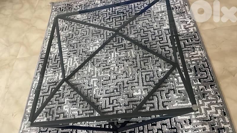 Steel Table with Glass 0