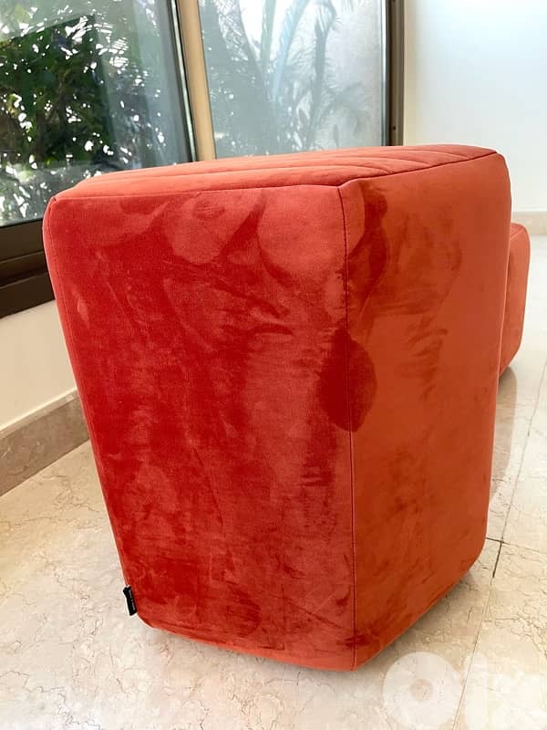 Pair of new velvet Recor home Ottoman low seats to goo! 2