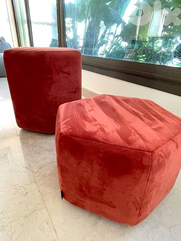 Pair of new velvet Recor home Ottoman low seats to goo! 3