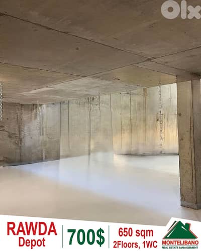 650 sqm Depot (2 Floors)  For Rent in Rawda (روضة)