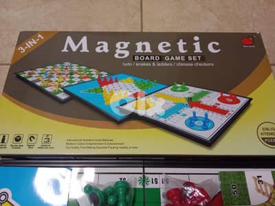 3 in 1 magnetic game سلم وحية