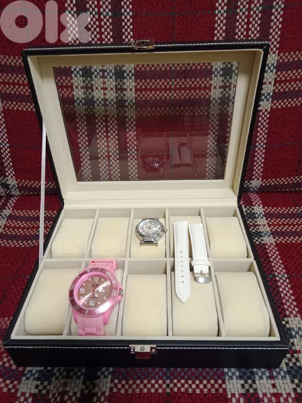 علبة جلد لحفظ الساعات 1