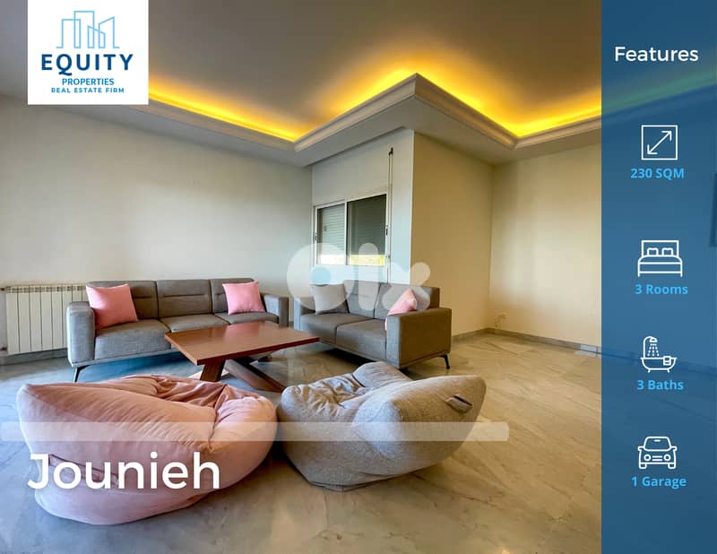 Furnished 230 SQM Apartment For Rent In Jounieh شقة للإيجار #RK223556 0