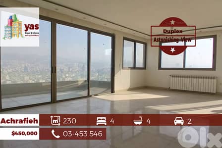 Achrafieh 230m2 | Duplex | Astonishing View | High Floor | OH