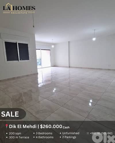 apartment for sale in dik el mehdi شقة للبيع في ديك المحدي