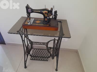 Antique Sewing Machine & Vintage Mirror