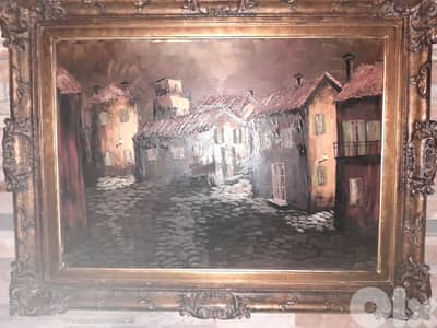 تابلو رسم زيتي تحفة فنية قديمة