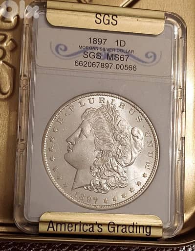 USA 1897 Morgan silver dollar SGS Proof America's Grading
