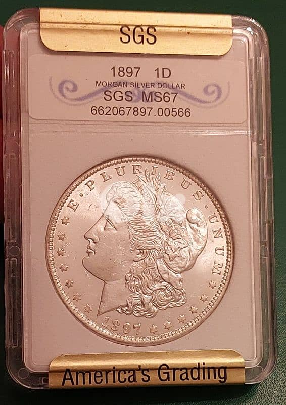 USA 1897 Morgan silver dollar SGS Proof America's Grading 1