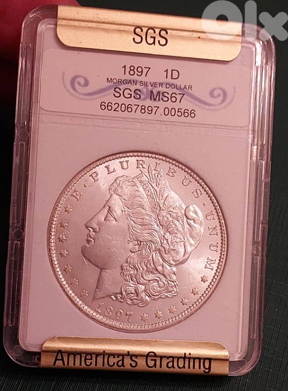 USA 1897 Morgan silver dollar SGS Proof America's Grading 5