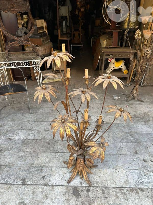 vintage 1970s frensh enamel flower floor lampلمبادير انتيك سبعينات 3