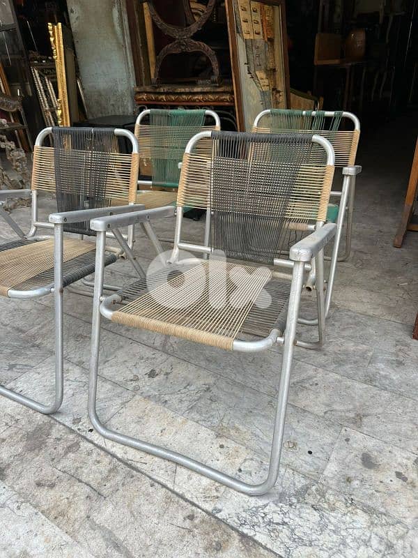 1970s chrome chairs vintage x4 كراسي انتيك سبعينات روعة 2