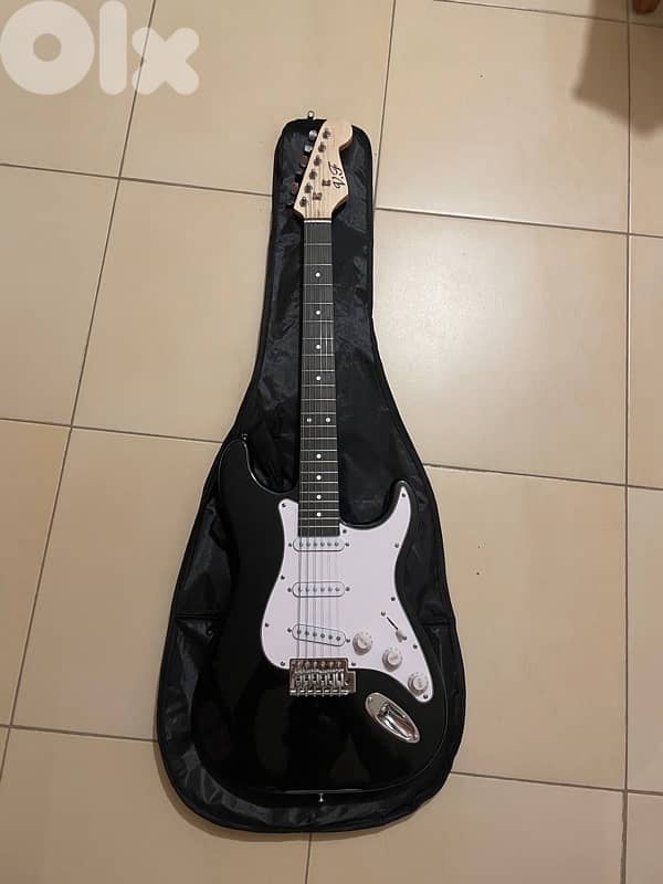 ESTE Black Stratocaster Electric Guitar 1