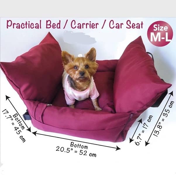 pet Bed, carrier and safe car seat at the same time 1