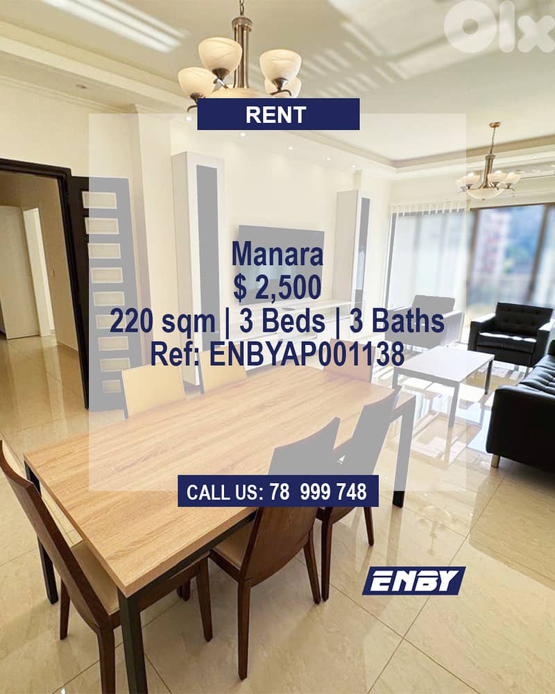 Apartment for rent in Manara | Hot Deal|Fully Furnished|Prime Location 0