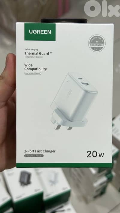 Ugreen 20w 2-port Fast charger 3pin white x227