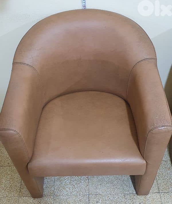 3  sofa  set  brown  leather very neat  80 $ beyrout  03723895 10