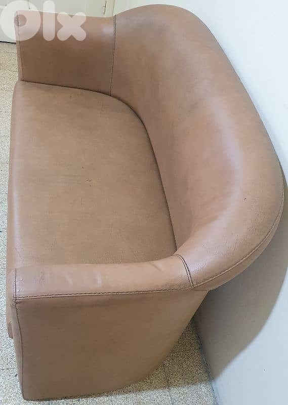 3  sofa  set  brown  leather very neat  80 $ beyrout  03723895 16