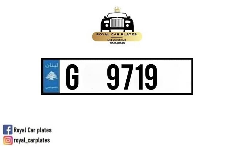 G 9719   Special car plate number for sale 0