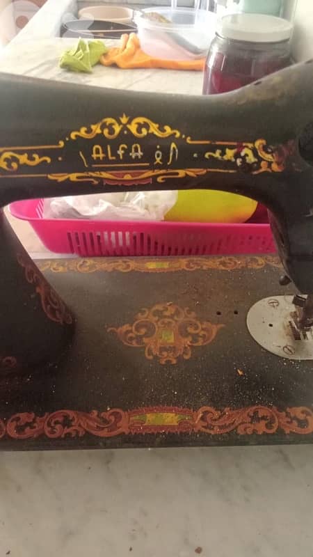 Vintage ALFA sewing machine head, stamped 'ALFA S. A. Eibar España 2