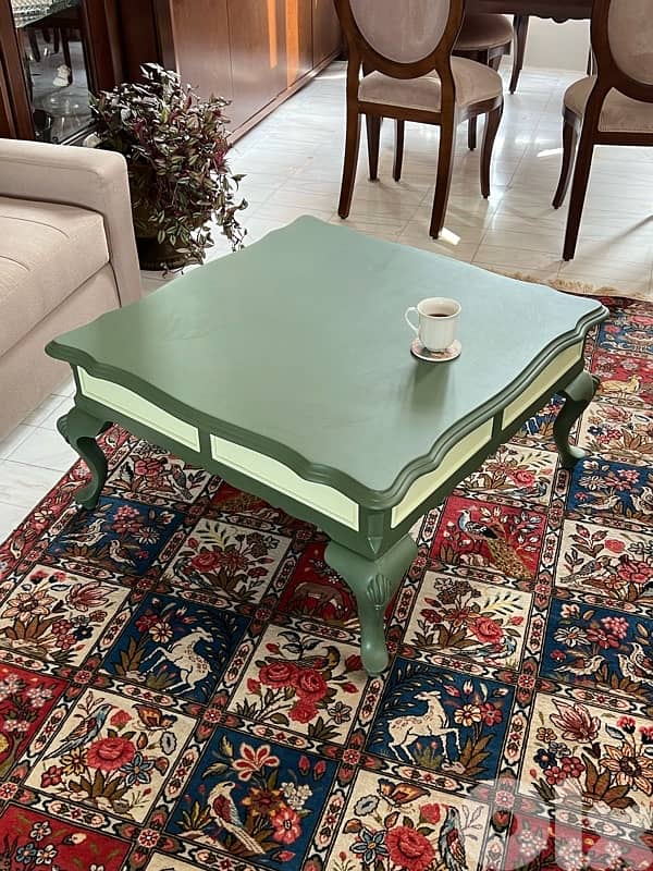 Wooden Low Table, newly painted, needs handles 1