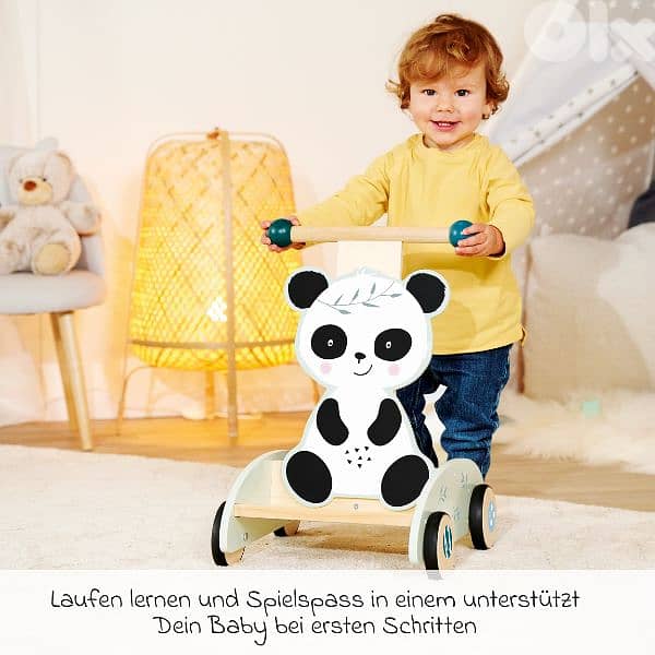 eichhorn push-along wooden baby walker 0