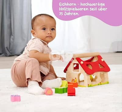 eichhorn colourful farmhouse wooden toy