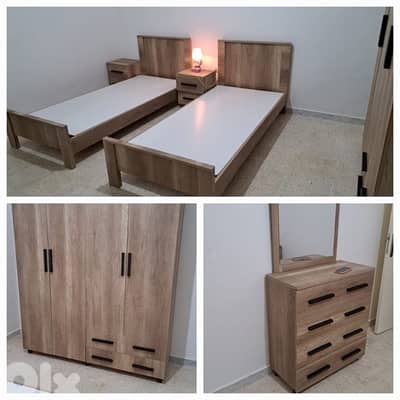 غرفة نوم تختين جديدة من المعمل بافضل الاسعار