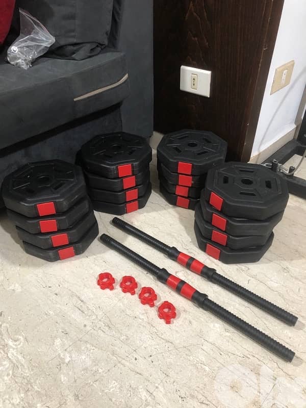 48kg plates + 2 dumbbells 2